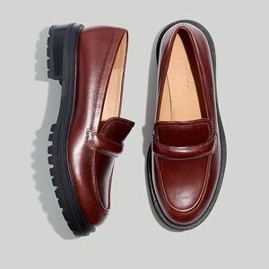 Madewell Bradley Lugsole Loafer in Leather CHERRY WOOD